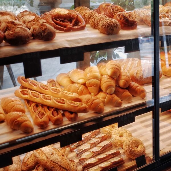 breads in display shelf