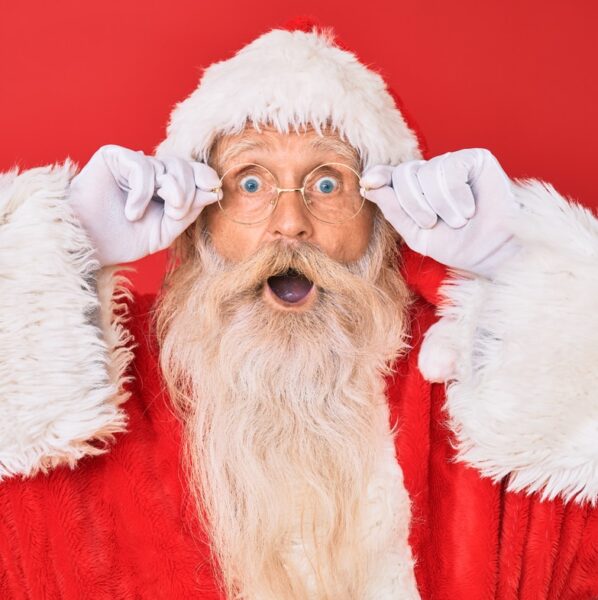 santa claus with red background