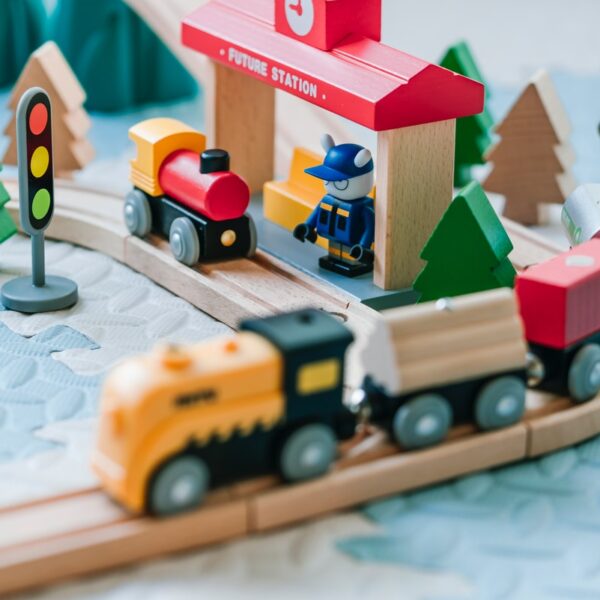 lego blocks on white textile