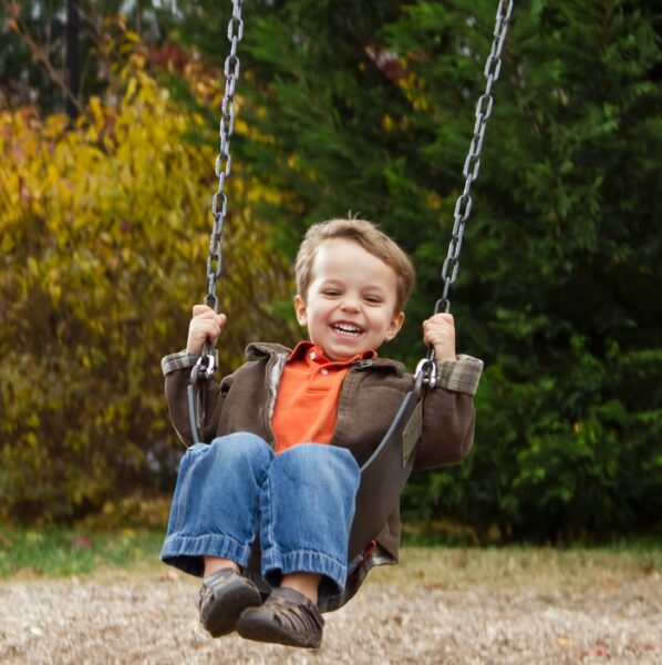 boy on swing