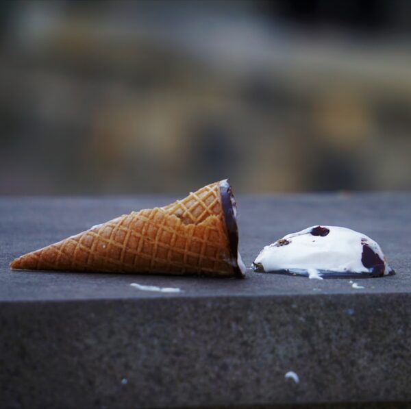 brown ice cream cone