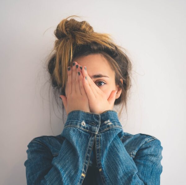 woman in blue denim jacket